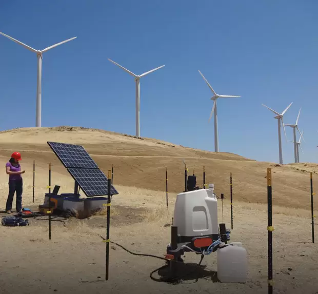 Vertical wind profiling LiDAR installed beside a wind farm